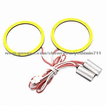 LED Automotive Light/COB Angel Eyes For Headlights With 12/24V Voltage, 80/100mm Size