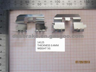 BRAKE PAD ACCESSORIES,BRAKE PAD CLIPS,BRAKE FITTING KITS:14125