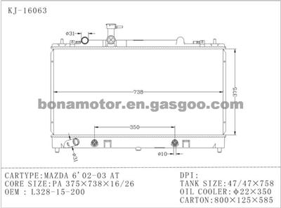 Auto Radiator For MAZDA L328-15-200