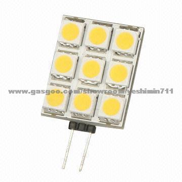 G4 LED Lamp, 9-Piece 5050SMD, 1.8W Power, DC/AC 12V Input, Measures 20 X 30mm