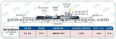 Hydraulic Power Steering Rack/Steering Gear For MITSUBSHI OUTLANDER 4WD OEM NO.:MR961357