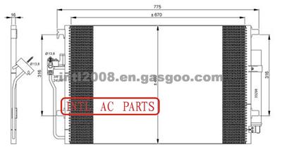 68013633AA 2E0820413 2E0820413A 9065000054 Auto A/C Condenser With Drier Mercedes-Benz Sprinter Volkswagen/Vw Crafter