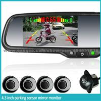 New! 4.3 Inch Digital Wire Rearview Mirror Display And Car Reversing Sensor