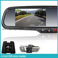 HD 720P 4.3 Inch TFT LCD Monitor Hidden Camera Car Dvr Rearview Mirror With Gps Tracker And Seamless Record