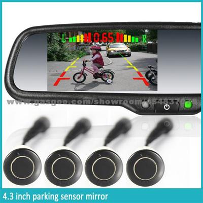 Wire Car Reverse Camera With Rearview Mirror 4 Parking Sensors