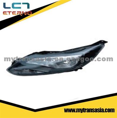 HOT SALE!! GOOD MATERIAL CAR FRONT LAMPS LIGHTS (HID BLACK,11 LINES) HEADLIGHTS FOR FORD FOCUS 2012 5DOORS L BM51-13D155 R BM51-13D154 AUTO.