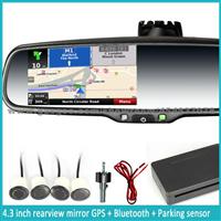 Original Bracket, Car Gps Rearview Mirror With Fm Transmitter And Bluetooth