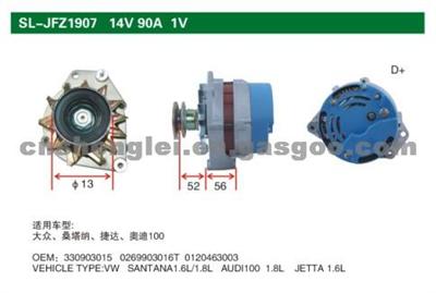 ALTERNATOR VW SANTANA 1.6L/1.8L,AUDI100 1.8L,JEETA 1.6L 330903015,0269903016T,0120463003