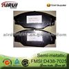 Asbestos Free Brake Pad D438-7025 For Japanese Car After Market