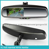 4.3 Inch Rear View Mirror Monitor With Auto-Dimming, Compass, Parking Sensor For Toyota, Honda, Hyundai