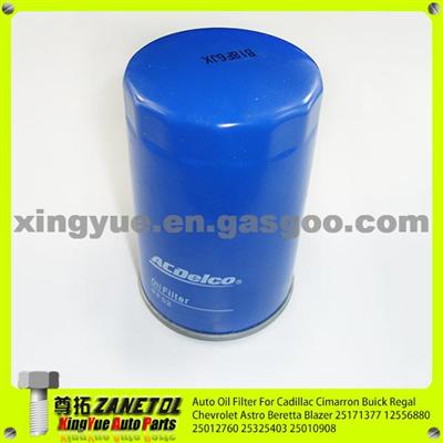 25171377 12556880 25012760 25325403 25010908 Auto Oil Filter For Chevrolet Blazer Cadillac Cimarron Buick Regal