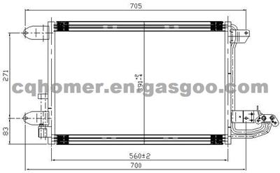 Auto AC Condenser For Seat QLP-56/ OE: 1K0.820.411 D/ AVA: