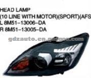 For FORD FOCUS'09 AUTO PARTS HEAD LAMP(MOTOR,BLACK,10LINE) OEM:L 8M51-13006-DA/R 8M51-13005-DA