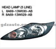 CAR HEAD LAMP (5LINE) OEM L 8A69-13W030-AB/R 8A69-13W029-AB FOR FORD