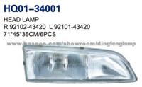 H100 PANEL VAN 1993 Headlight 92102-43420 92101-43420