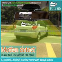 Reverse Camera Rearview Mirror,4.3inch Display Mirror