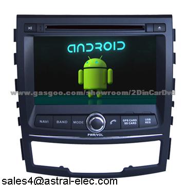 Factory Exporter Android Car Dvd Stereo Entertainment System Special For Ssangyong Korando, Wtih GPS, TV, SWC, Virtual, 6CD, Internet