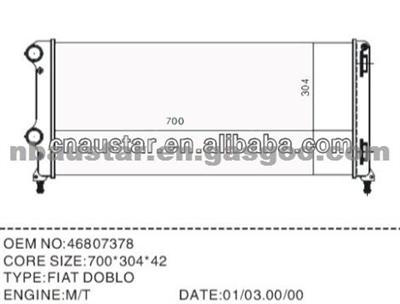 FIAT 46807378 Car Radiator