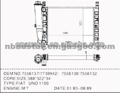 Fiat 7556132 Car Radiator