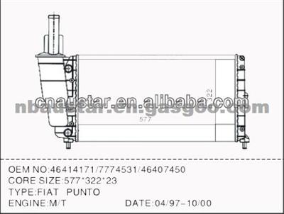 Fiat 46407450 Car Radiator