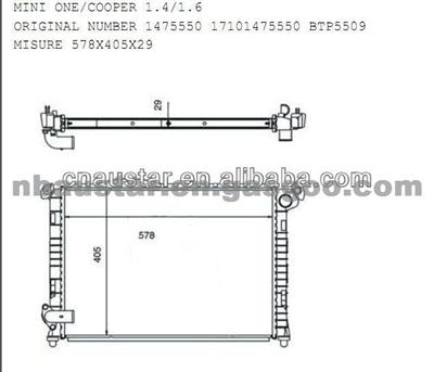 MINI COOPER 1475550 Car Radiator