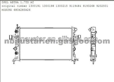 Opel 1300191 Car Radiator