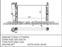 7732211 7739955 Car Radiator For Fiat Uno 1400 MT