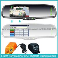 4.3 Inch TFT Gps & Navigation Rear View Mirror Monitor With Car Backup Camera