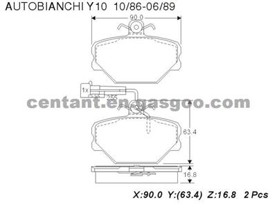 Brake Pads For FIAT LANCIA AUTOBIANCHI Y10 GDB833