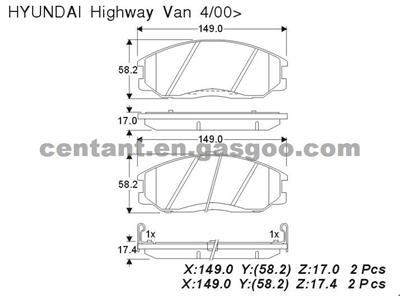 BRAKE PAD For HYUNDAI HIGHWAY VAN 3244