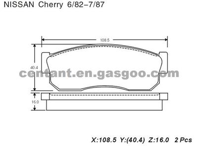 BRAKE PAD For NISSAN CHERRY GDB288