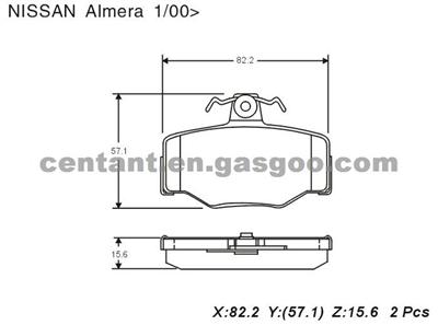 BRAKE PAD For NISSAN ALMERA GDB3092