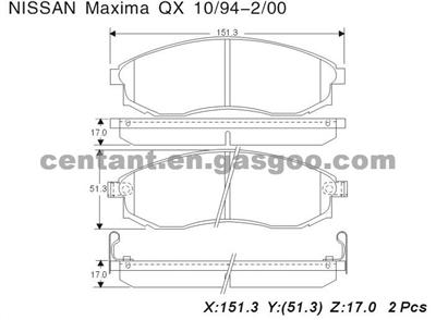 BRAKE PAD For NISSAN MAXIMA QX GDB3124