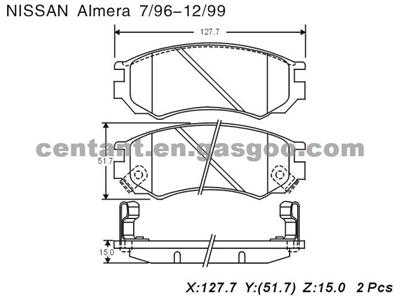 BRAKE PAD For NISSAN ALMERA GDB1175