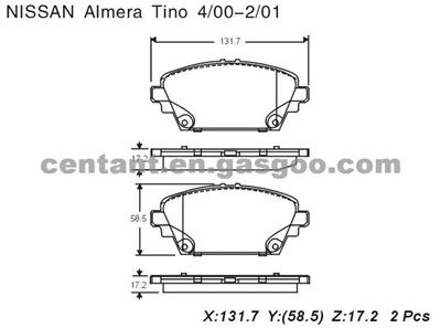 BRAKE PAD For NISSAN ALMERA TINO GDB3227