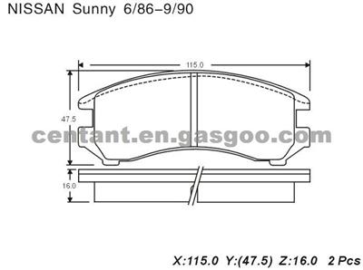 BRAKE PAD For NISSAN SUNNY GDB731-D333