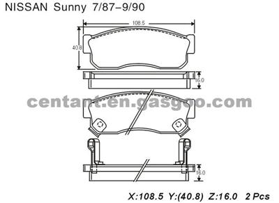 BRAKE PAD For NISSAN SUNNY GDB732-D275