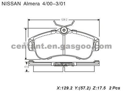 BRAKE PAD For NISSAN ALMERA GDB848