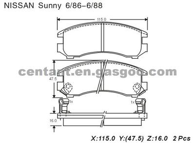 BRAKE PAD For NISSAN SUNNY GDB882