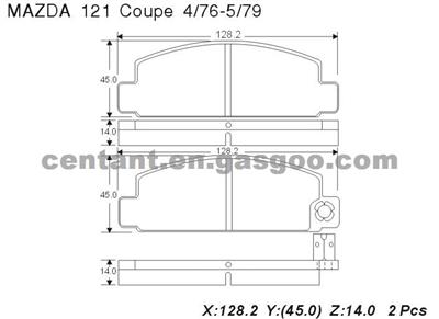 BRAKE PAD For MAZDA 121 COUPE GDB196