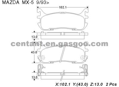 BRAKE PAD For MAZDA MX-5 GDB3129
