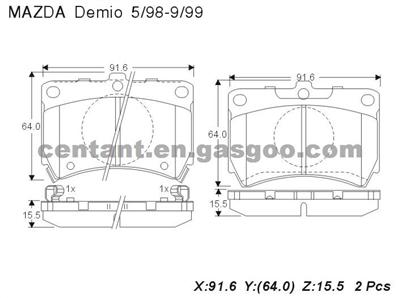 BRAKE PAD For MAZDA Demio GDB3206