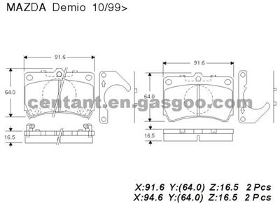 BRAKE PAD For MAZDA DEMIO GDB3252
