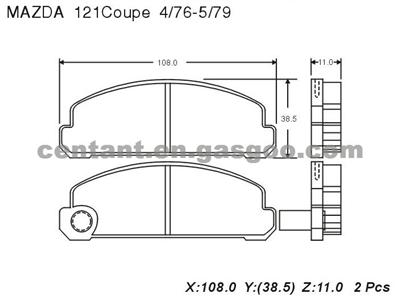 BRAKE PAD For MAZDA 121 COUPE GDB734