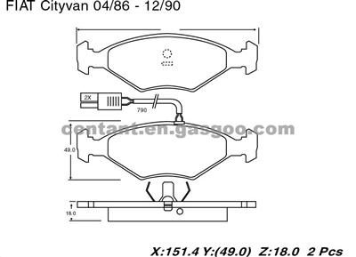 BRAKE PAD For FIAT CITYVAN GDB977