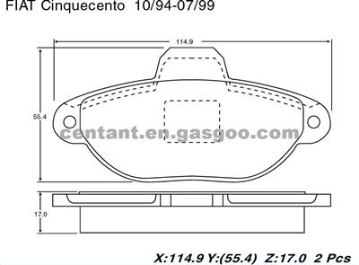 BRAKE PAD For FIAT CINQUECENTO GDB1299