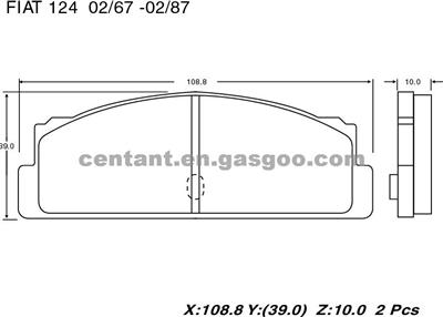 BRAKE PAD For FIAT 124 GDB107