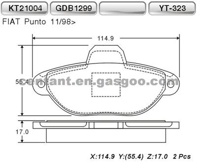 BRAKE PAD For FIAT PUNTO GDB1299