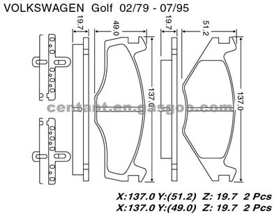 BRAKE PAD For VOLKSWAGEN GOLF GDB454