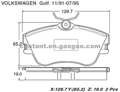 BRAKE PAD For VOLKSWAGEN GOLF GDB1092